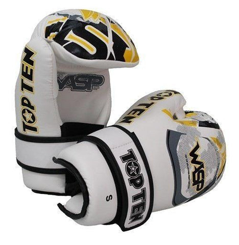 TOP TEN WASP POINTFIGHTER GLOVES SPARRING TRAINING WHITE