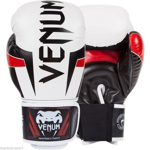 VENUM ELITE ADULT BOXING GLOVES WHITE- MMA Bjj Training Sparring