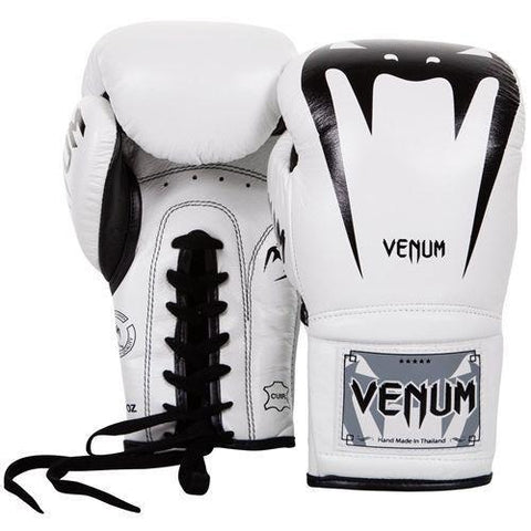 VENUM GIANT 3.0 LACED BOXING GLOVES WHITE -  Training Sparring