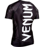 VENUM GIANT SHORT SLEEVE MENS RASH GUARD BLACK MMA BJJ Training Sparring