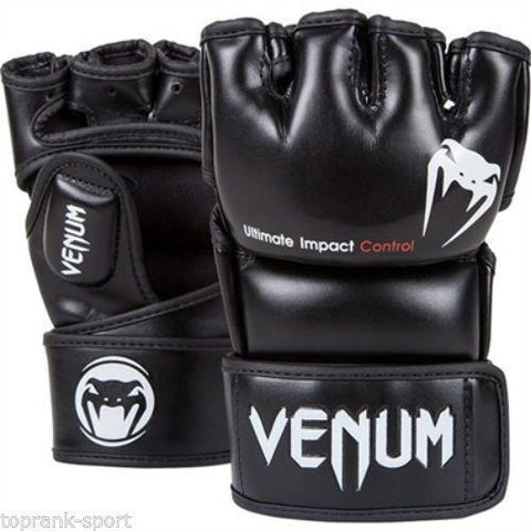 VENUM IMPACT ADULT MMA FIGHT GLOVES BLACK- MMA Bjj Training Sparring