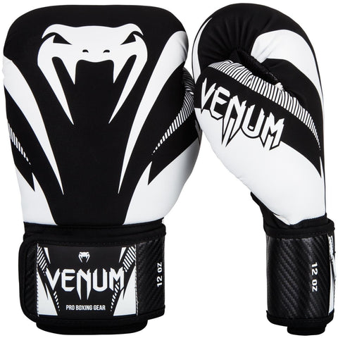 VENUM IMPACT BOXING GLOVES BLACK/WHITE MMA Bjj Training Sparring