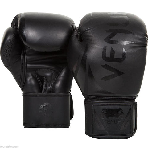 VENUM NEON CHALLENGER 2.0 BOXING GLOVES MATTE BLACK - MMA Training Sparring