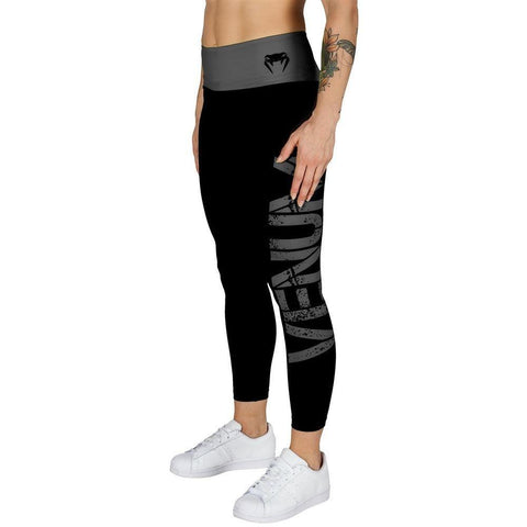 VENUM POWER LADIES LEGGINGS BLACK/GREY- MMA Bjj Muay Thai Training Sparring