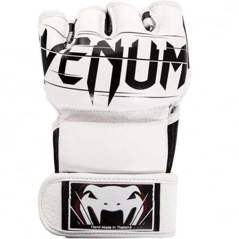 VENUM UNDISPUTED 2.0 LEATHER MMA FIGHT GLOVES WHITE - MMA Bjj Training Sparring